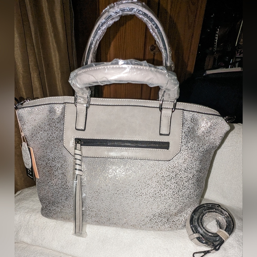 Mellow World Arwen speckled metallic satchel.
